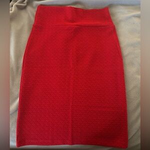 LuLaRoe Cassie Textured Red Pencil Skirt